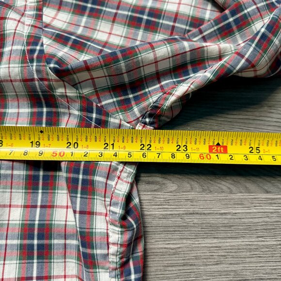 *Vintage L.L. Bean Men's Plaid Shirt - Red/Blue/White - Picture 4 of 5